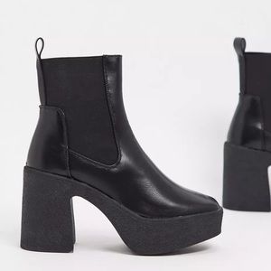 Public Desire Trooper chunky heeled chelsea boots in black